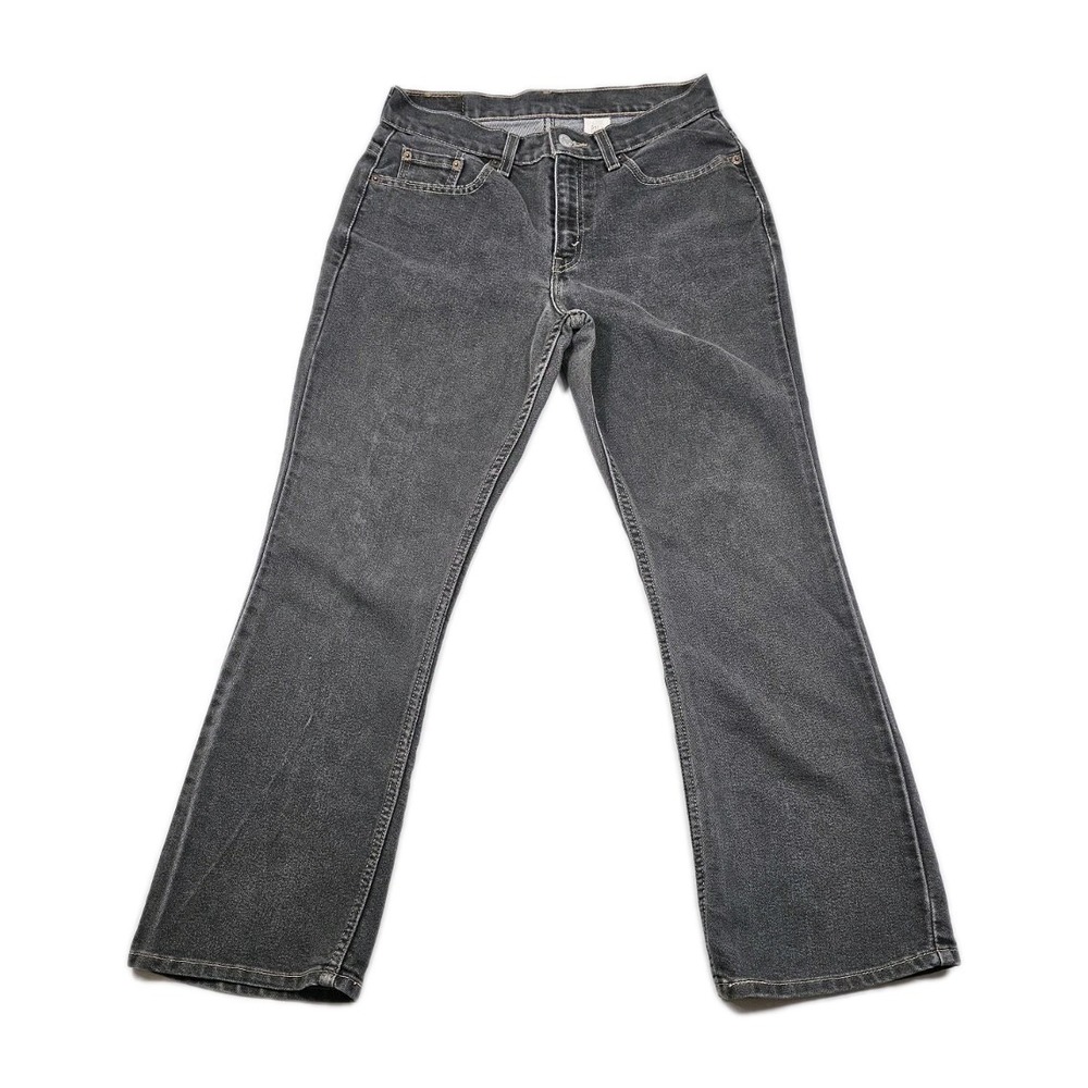 Vintage Levis 515 Boot Cut‎ Lower Rise Womens 8Mis S Black Cotton Denim Jeans